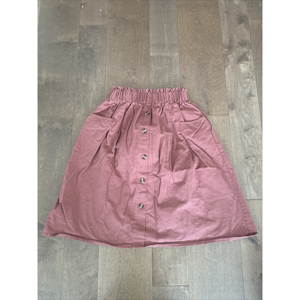 Sadie & Love Women's Skirt – Pink, Size Medium, Button Front with Pockets